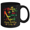 A Queen Was Born In April Jamaica Birthday Girl Party Mug | siriusteestore