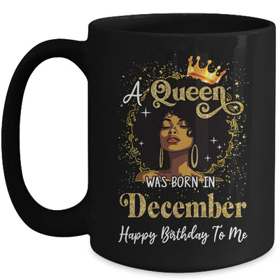 A Queen Was Born In December Black Girl Birthday Afro Woman Mug | siriusteestore
