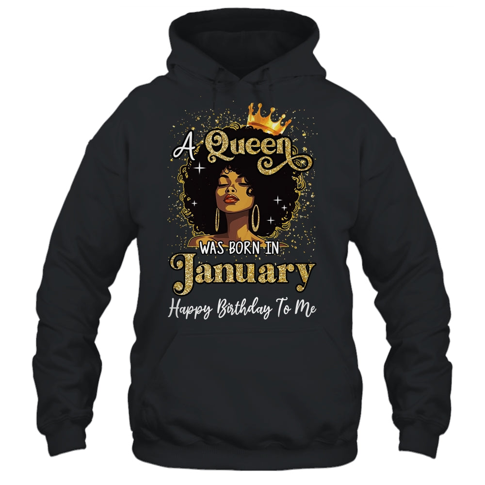 A Queen Was Born In January Black Girl Birthday Afro Woman Shirt & Tank Top | siriusteestore