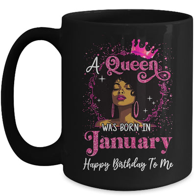 A Queen Was Born In January Black Girl Birthday Afro Women Mug | siriusteestore
