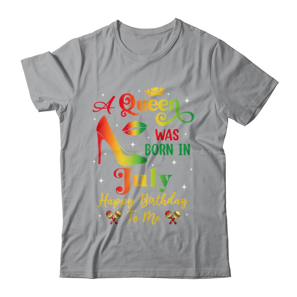 A Queen Was Born In July Jamaica Birthday Girl Party Shirt & Tank Top | siriusteestore