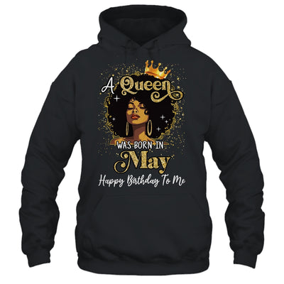 A Queen Was Born In May Black Girl Birthday Afro Woman Shirt & Tank Top | siriusteestore