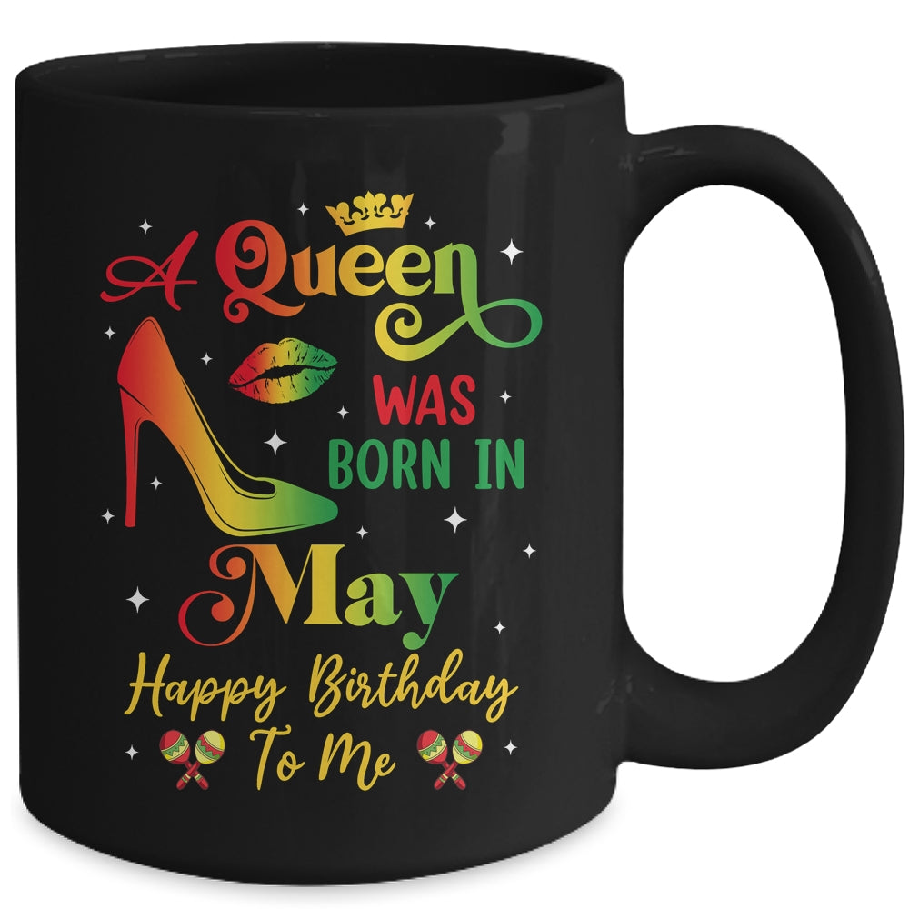 A Queen Was Born In May Jamaica Birthday Girl Party Mug | siriusteestore