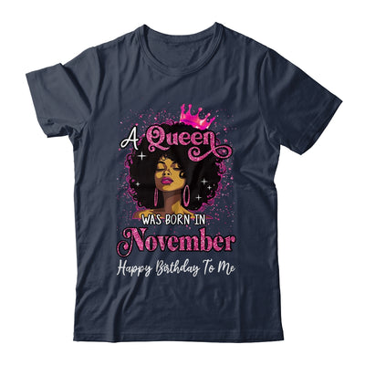 A Queen Was Born In November Black Girl Birthday Afro Women Shirt & Tank Top | siriusteestore