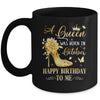 A Queen Was Born In October High Heels Happy Birthday To Me Mug | siriusteestore
