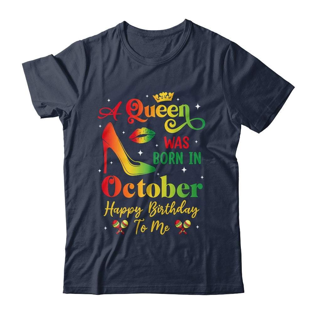 A Queen Was Born In October Jamaica Birthday Girl Party Shirt & Tank Top | siriusteestore