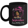 A Queen Was Born In September Black Girl Birthday Afro Women Mug | siriusteestore