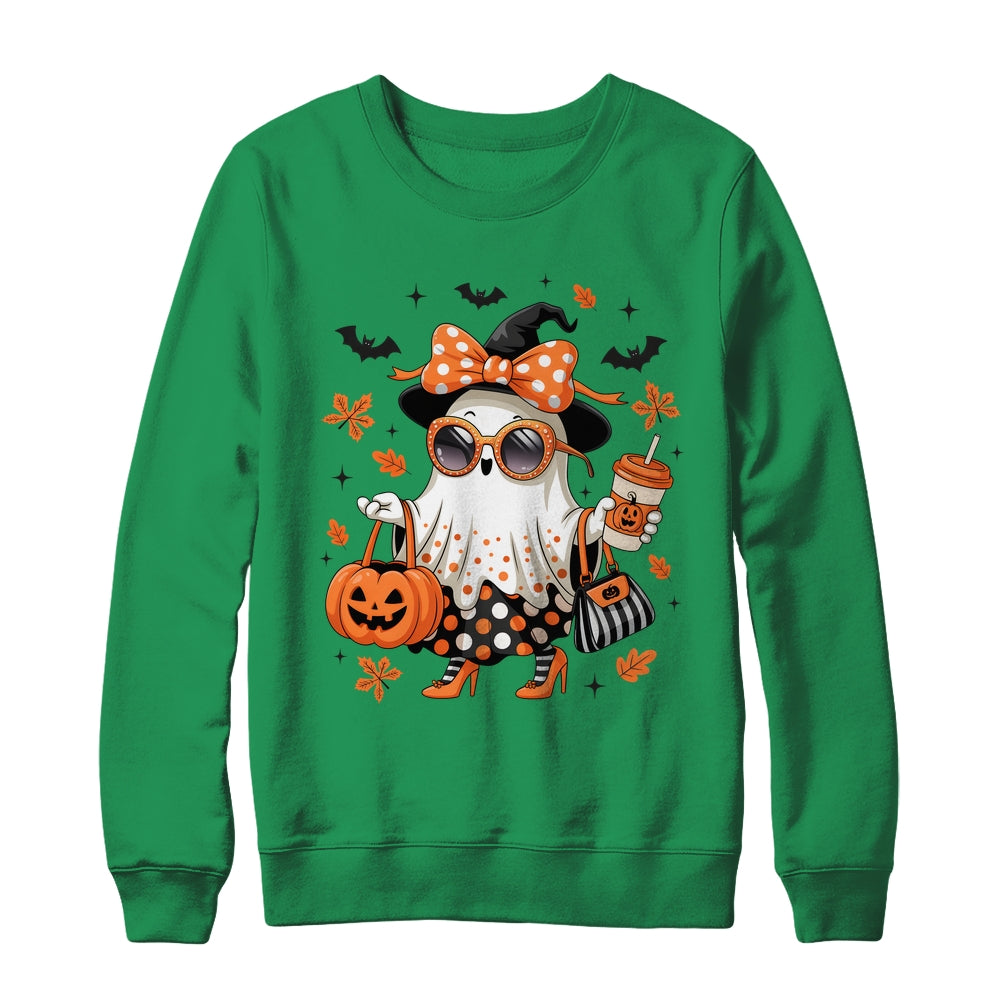 About Cute Funny Ghost Pumpkin Halloween Bow Funny Shirt & Sweatshirt | siriusteestore