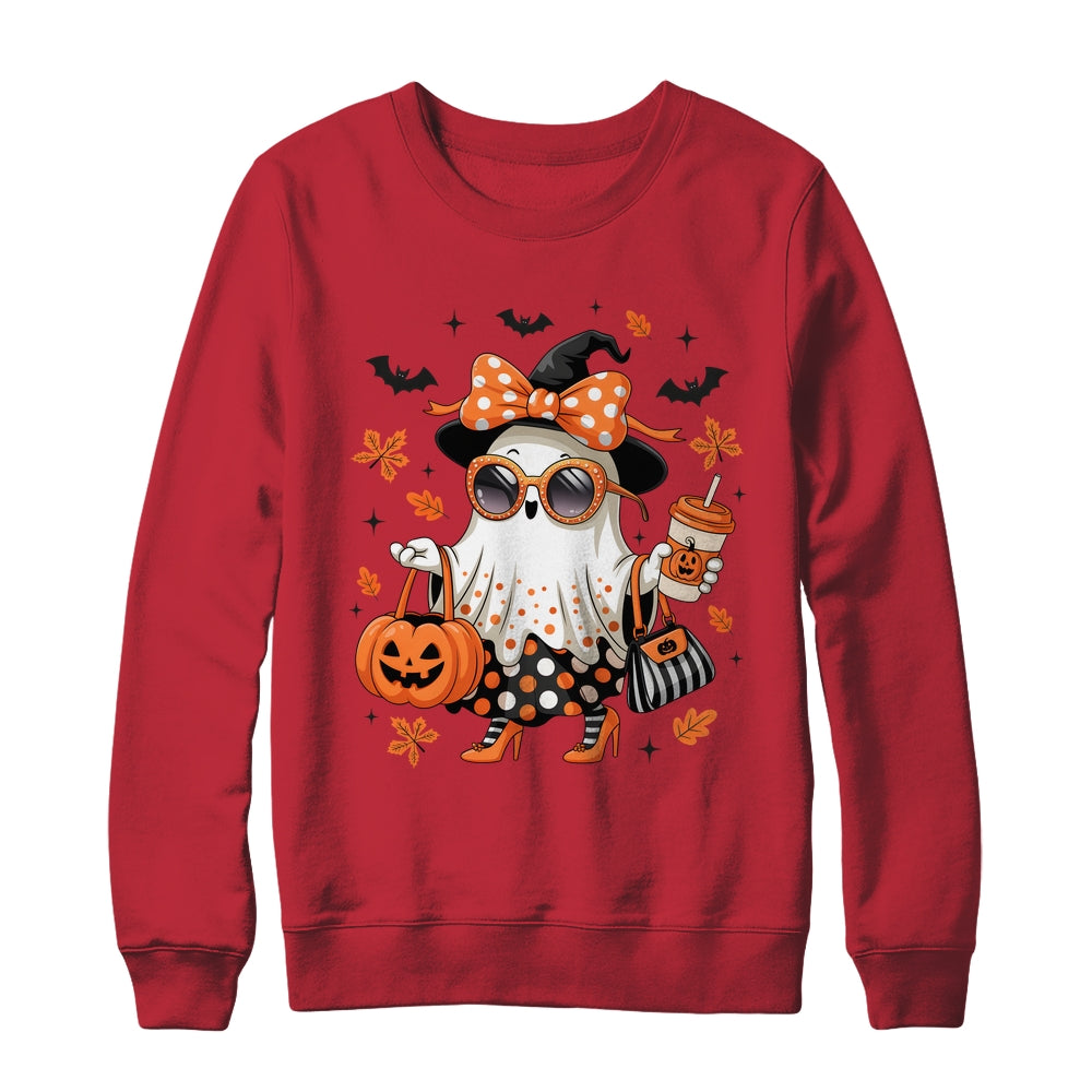 About Cute Funny Ghost Pumpkin Halloween Bow Funny Shirt & Sweatshirt | siriusteestore