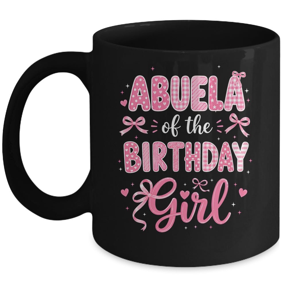 Abuela Of The Birthday Girl Matching Pink Coquette Bow Mug | siriusteestore