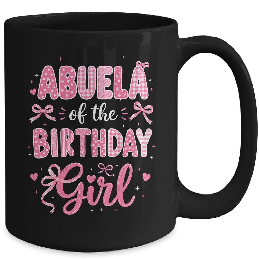 Abuela Of The Birthday Girl Matching Pink Coquette Bow Mug | siriusteestore
