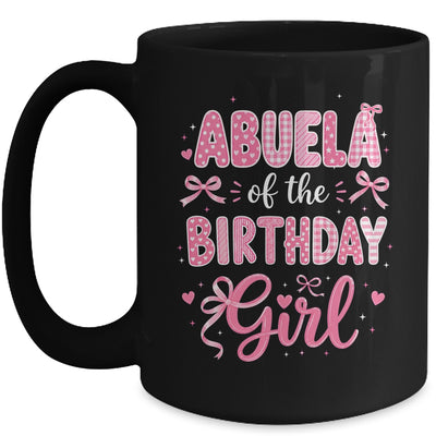 Abuela Of The Birthday Girl Matching Pink Coquette Bow Mug | siriusteestore