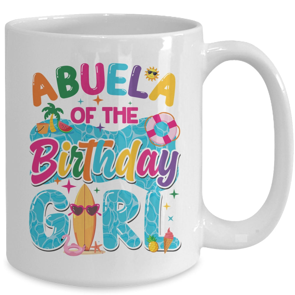Abuela Of The Birthday Girl Pool Party Beach Family Matching Mug | siriusteestore