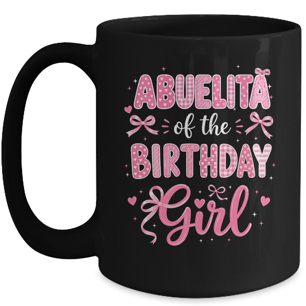 Abuelita Of The Birthday Girl Matching Pink Coquette Bow Mug | siriusteestore