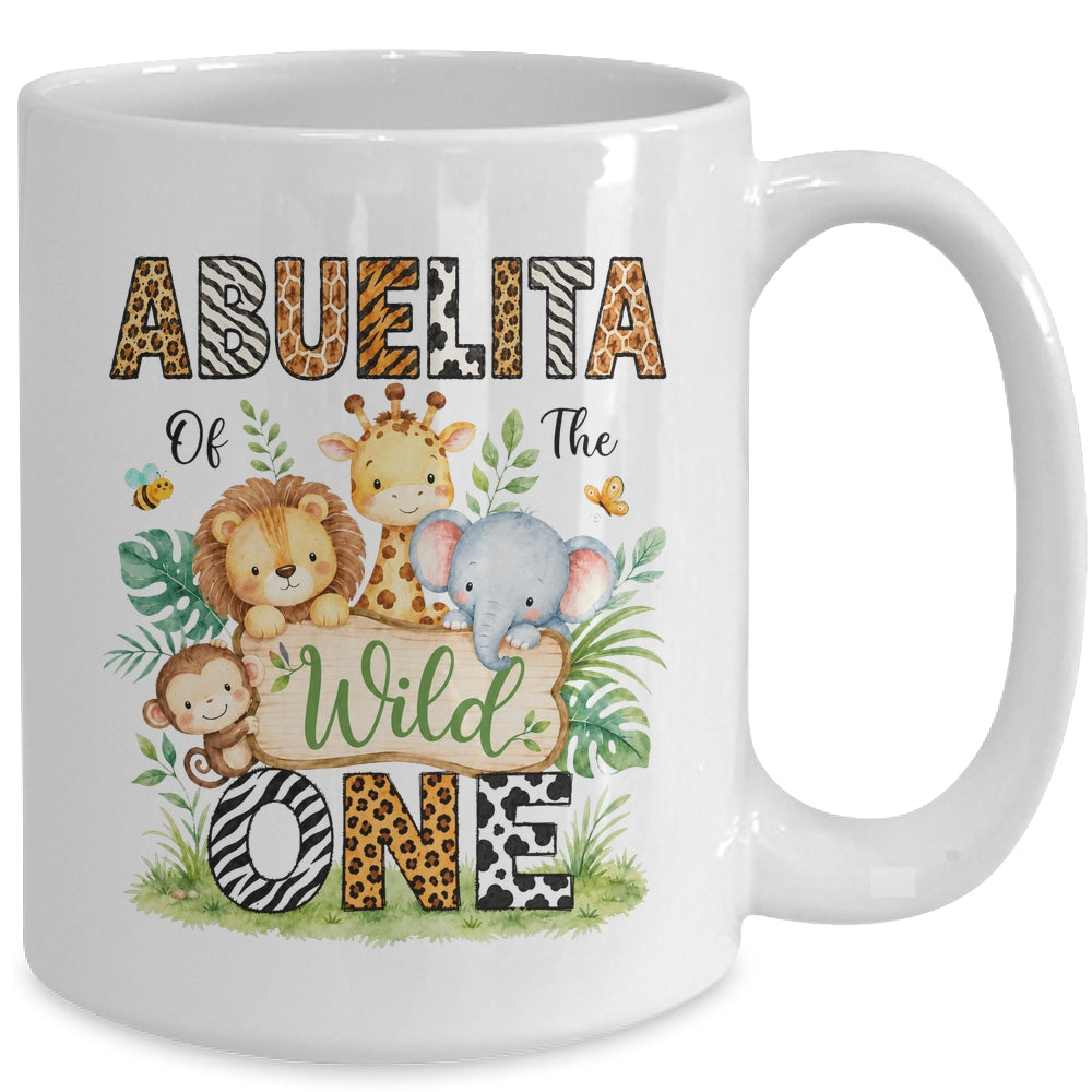 Abuelita Of The Wild One First Birthday Boy Jungle Safari Mug | siriusteestore
