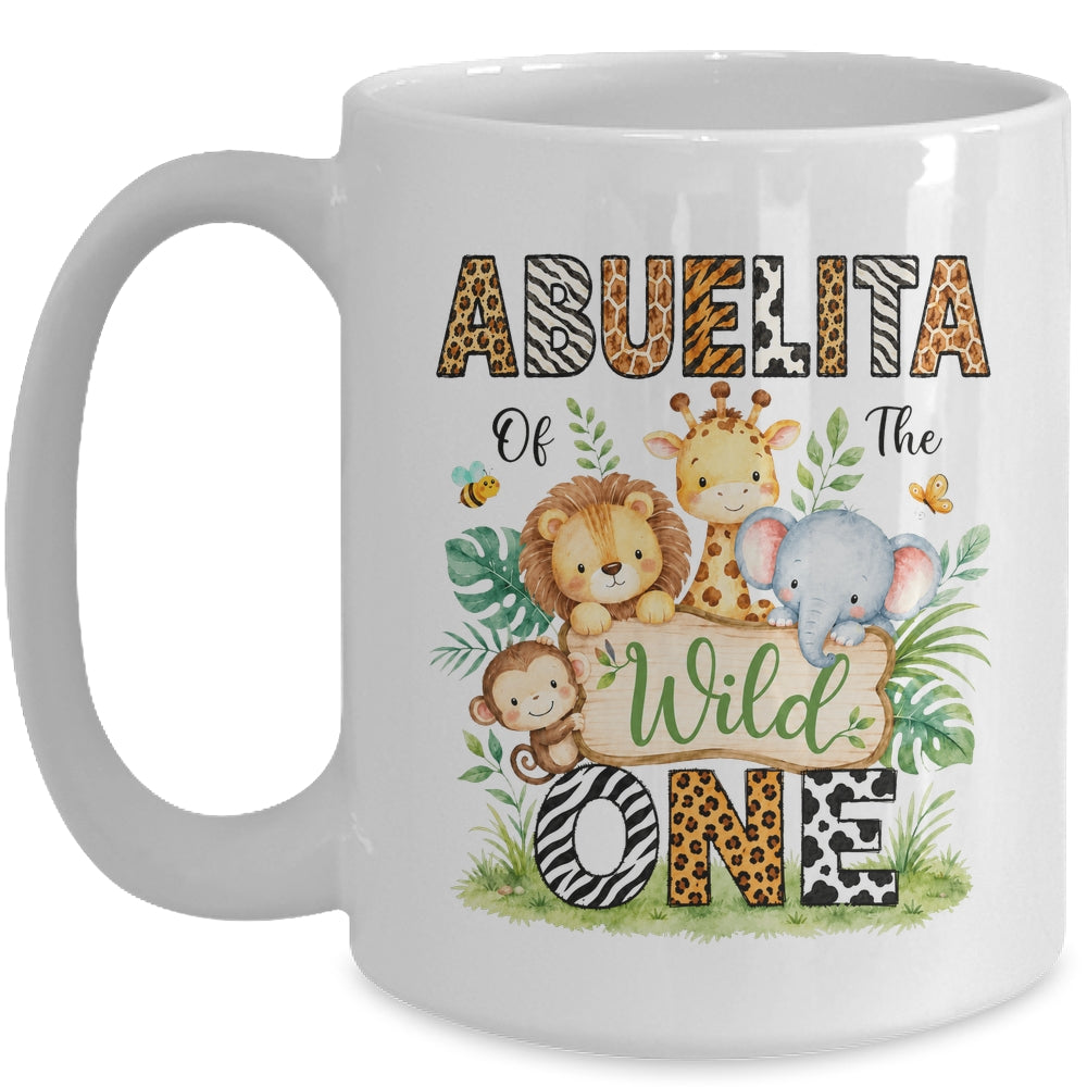 Abuelita Of The Wild One First Birthday Boy Jungle Safari Mug | siriusteestore