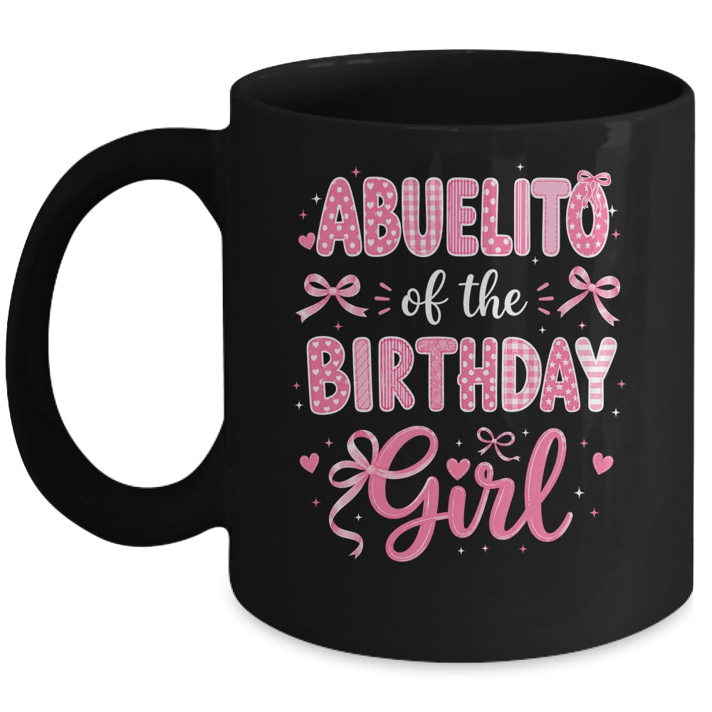 Abuelito Of The Birthday Girl Matching Pink Coquette Bow Mug | siriusteestore