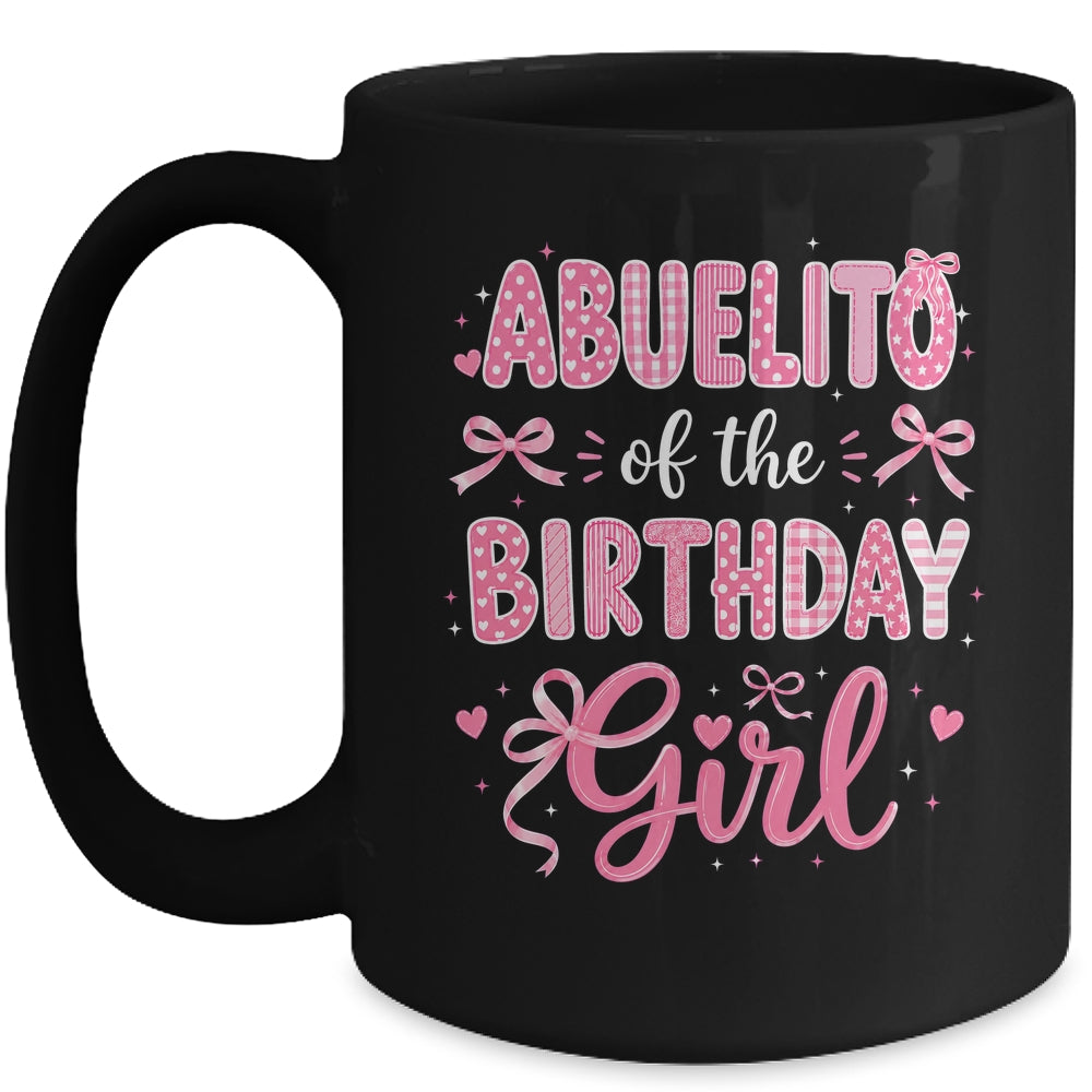 Abuelito Of The Birthday Girl Matching Pink Coquette Bow Mug | siriusteestore
