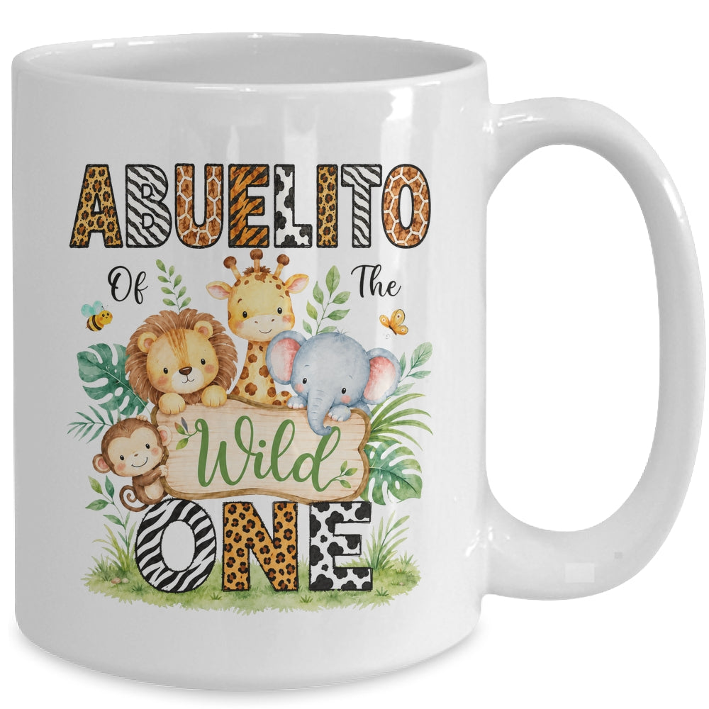 Abuelito Of The Wild One First Birthday Boy Jungle Safari Mug | siriusteestore