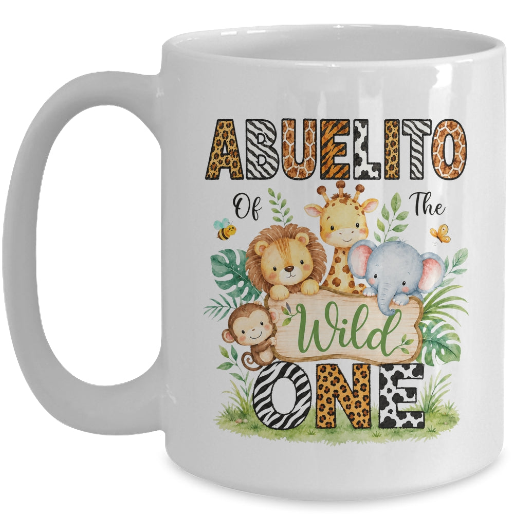 Abuelito Of The Wild One First Birthday Boy Jungle Safari Mug | siriusteestore