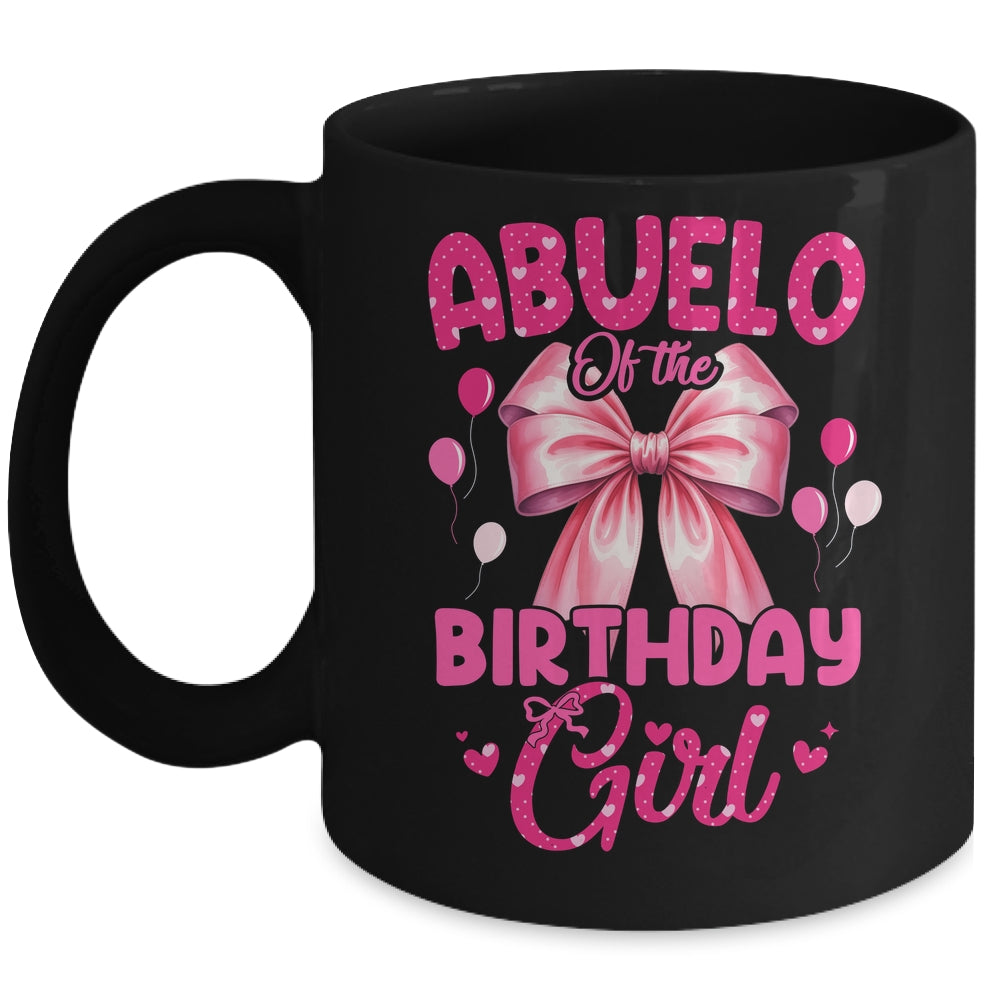 Abuelo Of The Birthday Girl Coquette Bow Matching Family Mug | siriusteestore