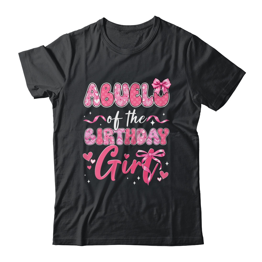 Abuelo Of The Birthday Girl Pink Coquette Bow Family Shirt & Hoodie | siriusteestore