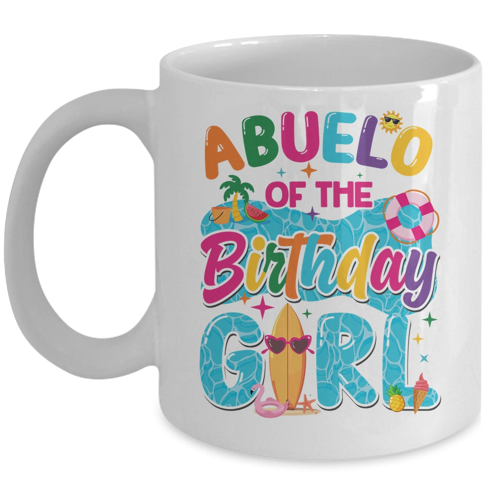 Abuelo Of The Birthday Girl Pool Party Beach Family Matching Mug | siriusteestore