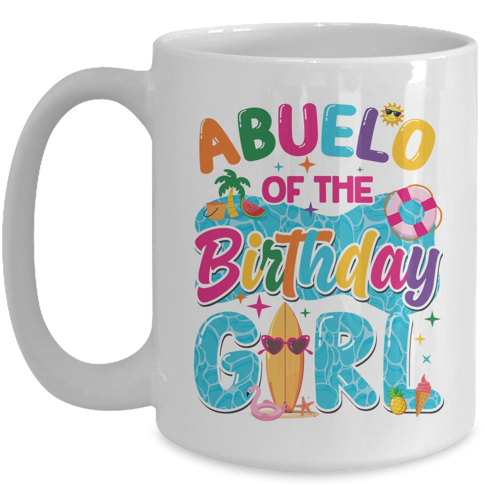 Abuelo Of The Birthday Girl Pool Party Beach Family Matching Mug | siriusteestore