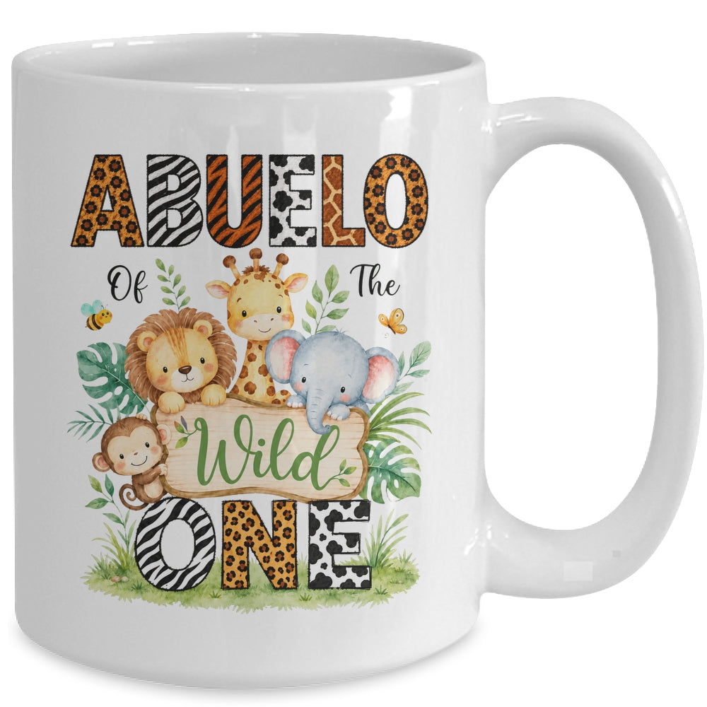 Abuelo Of The Wild One First Birthday Boy Jungle Safari Mug | siriusteestore