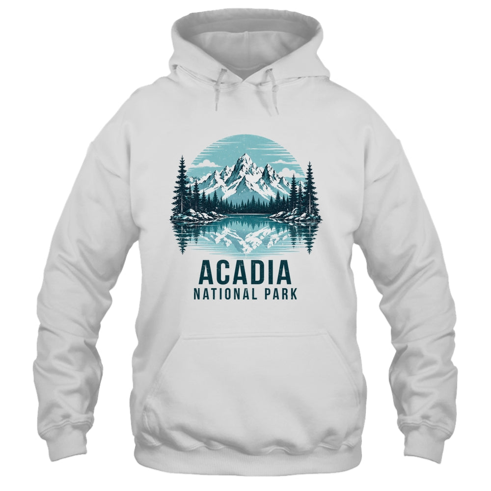 Acadia National Park Retro Mountain Lake Outdoor Hiking Shirt & Tank Top | siriusteestore
