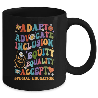 Accept Adapt Advocate Inclusion Equity Equality Teacher Mug | siriusteestore