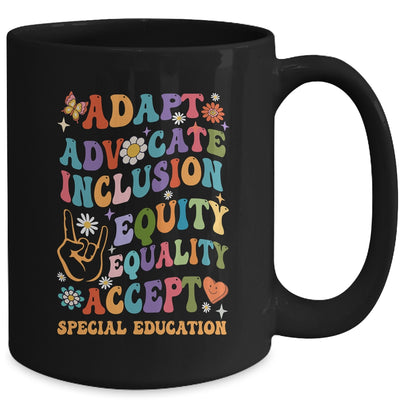 Accept Adapt Advocate Inclusion Equity Equality Teacher Mug | siriusteestore