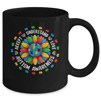 Accept Understand Sunflower Men Women Kids Autism Awareness Mug | siriusteestore