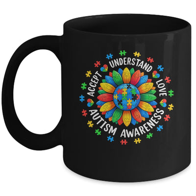 Accept Understand Sunflower Men Women Kids Autism Awareness Mug | siriusteestore