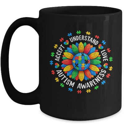 Accept Understand Sunflower Men Women Kids Autism Awareness Mug | siriusteestore
