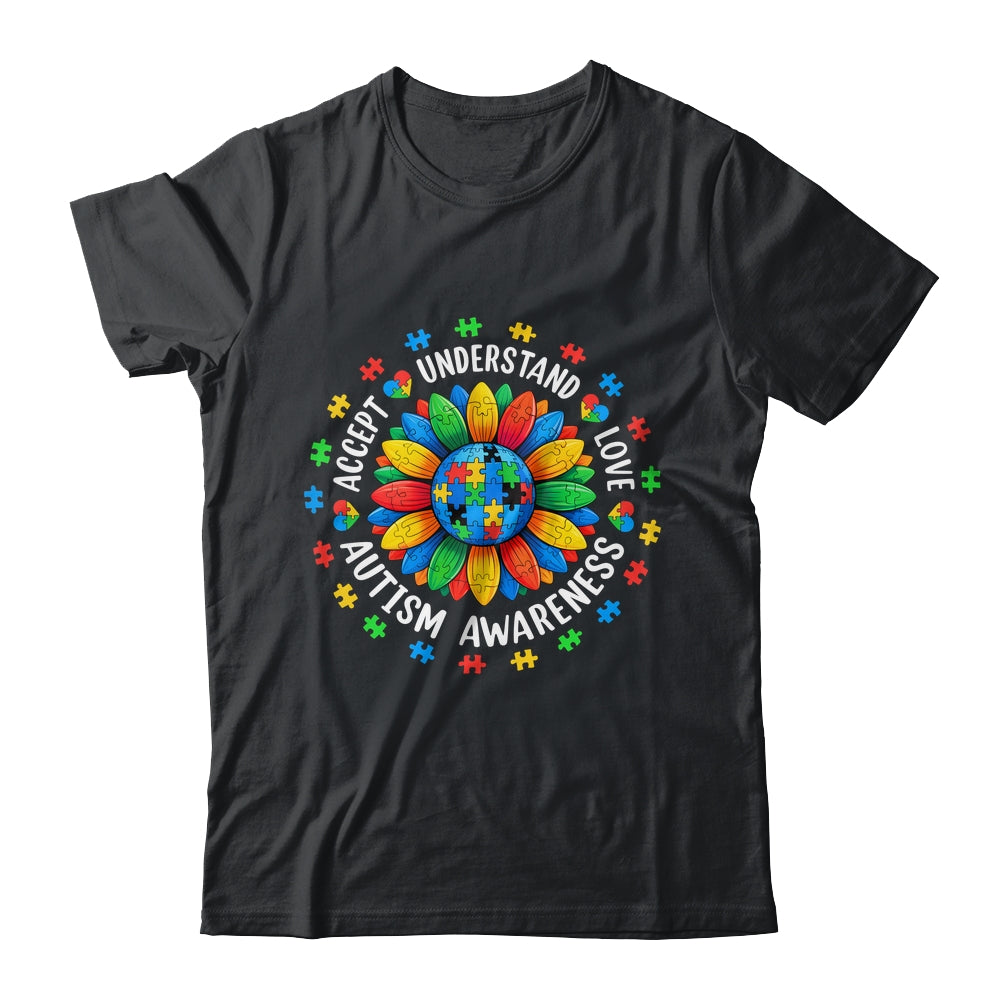 Accept Understand Sunflower Men Women Kids Autism Awareness Shirt & Hoodie | siriusteestore
