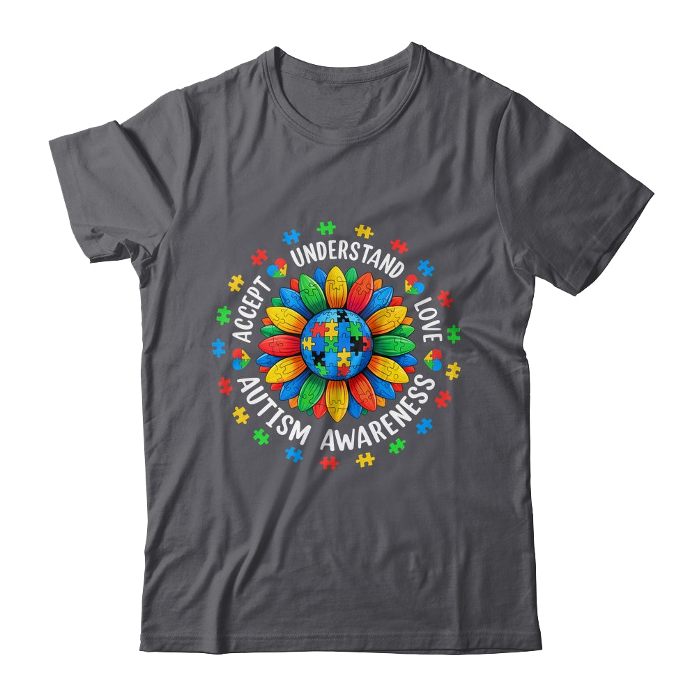 Accept Understand Sunflower Men Women Kids Autism Awareness Shirt & Hoodie | siriusteestore