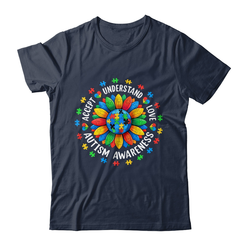 Accept Understand Sunflower Men Women Kids Autism Awareness Shirt & Hoodie | siriusteestore