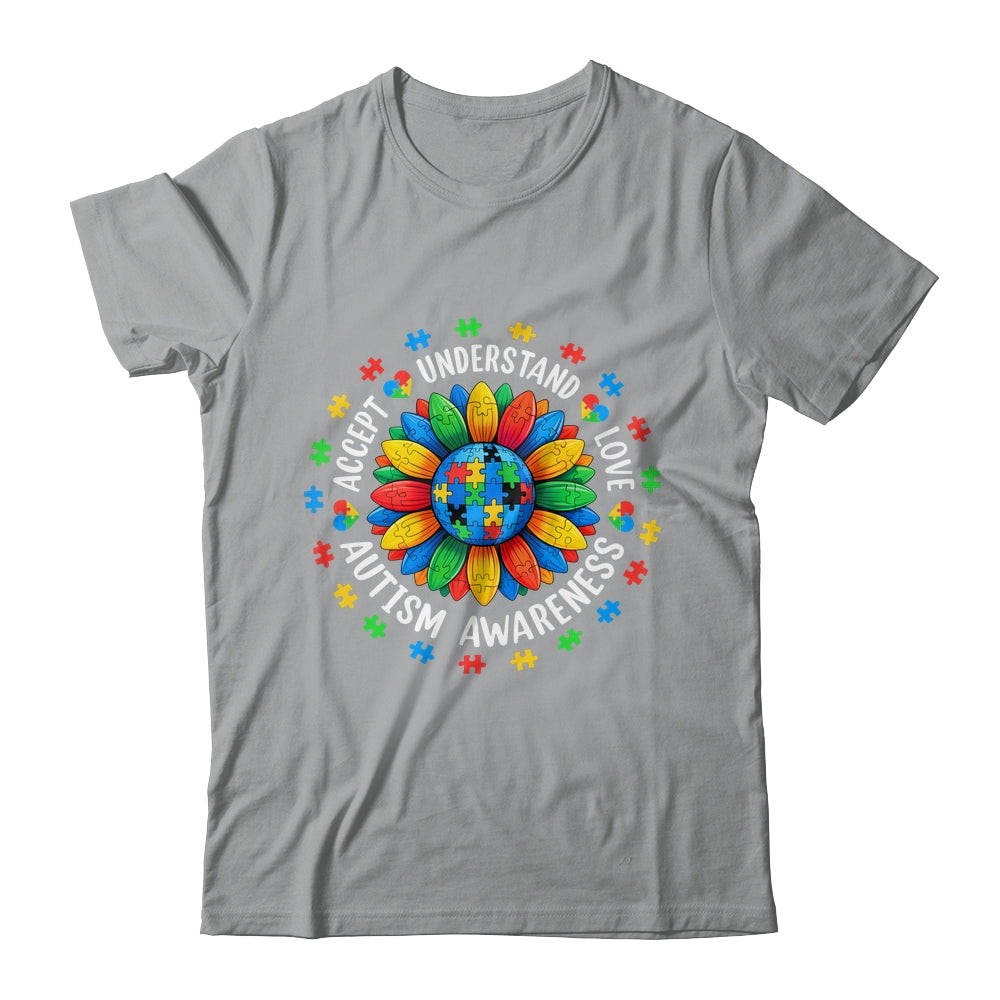 Accept Understand Sunflower Men Women Kids Autism Awareness Shirt & Hoodie | siriusteestore