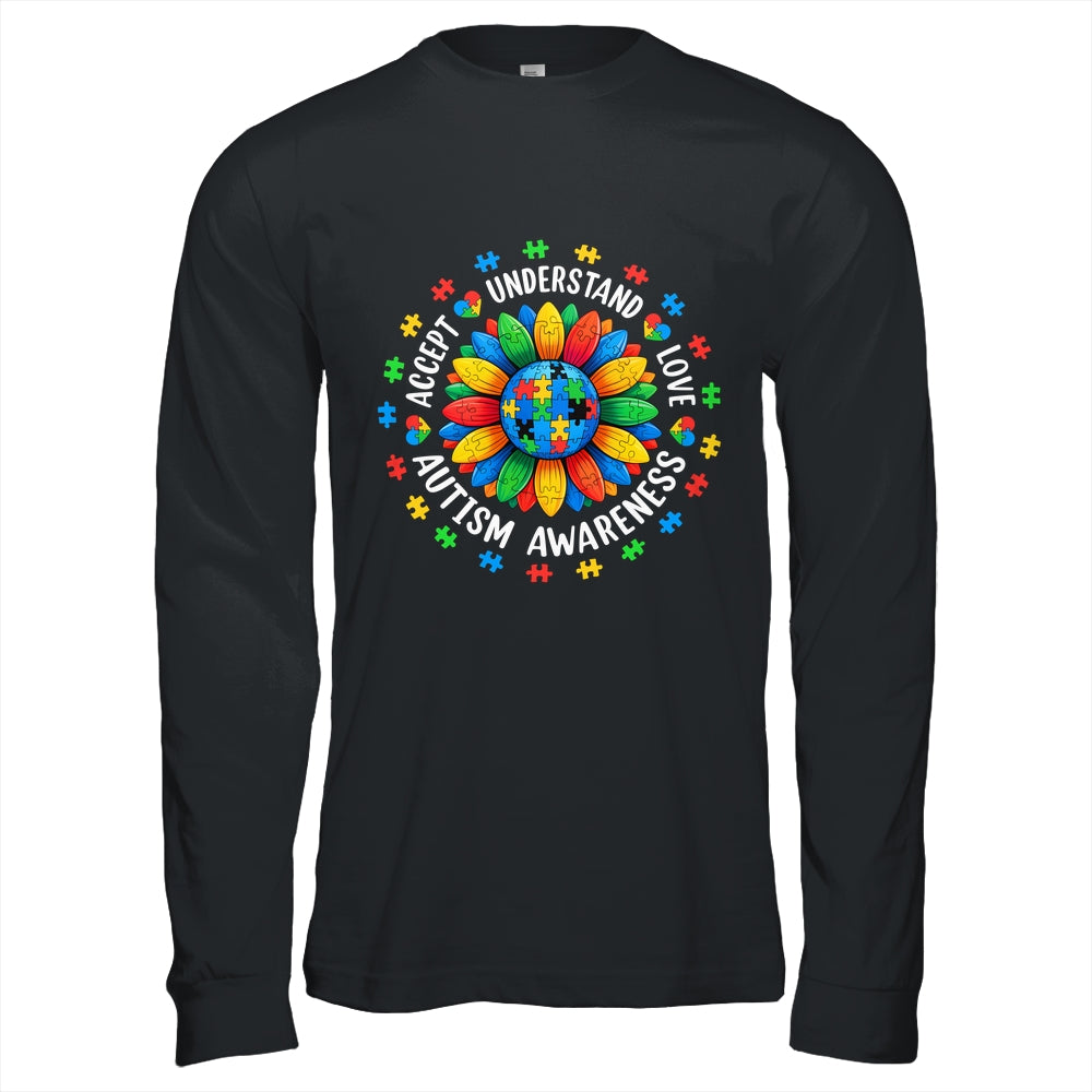 Accept Understand Sunflower Men Women Kids Autism Awareness Shirt & Hoodie | siriusteestore