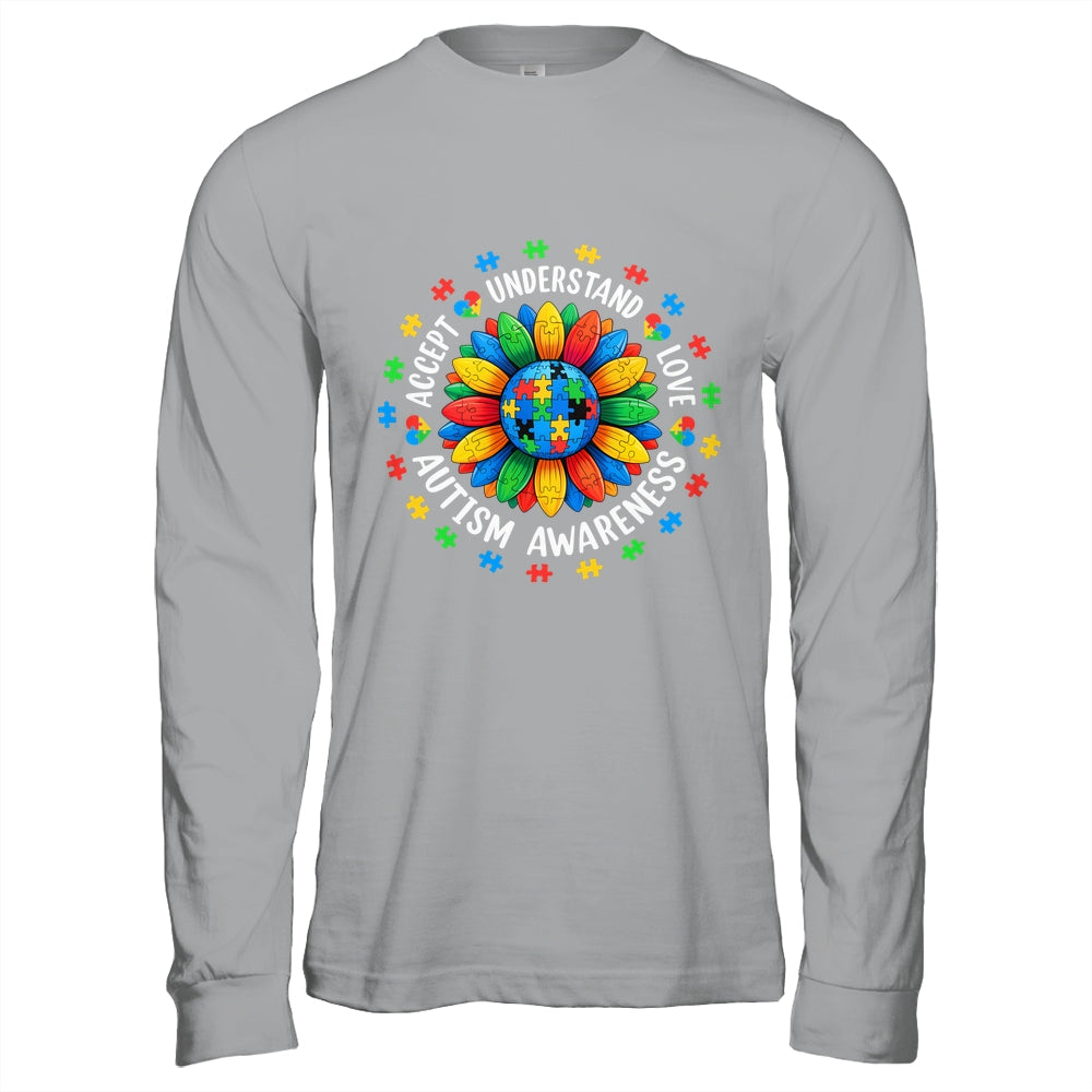Accept Understand Sunflower Men Women Kids Autism Awareness Shirt & Hoodie | siriusteestore