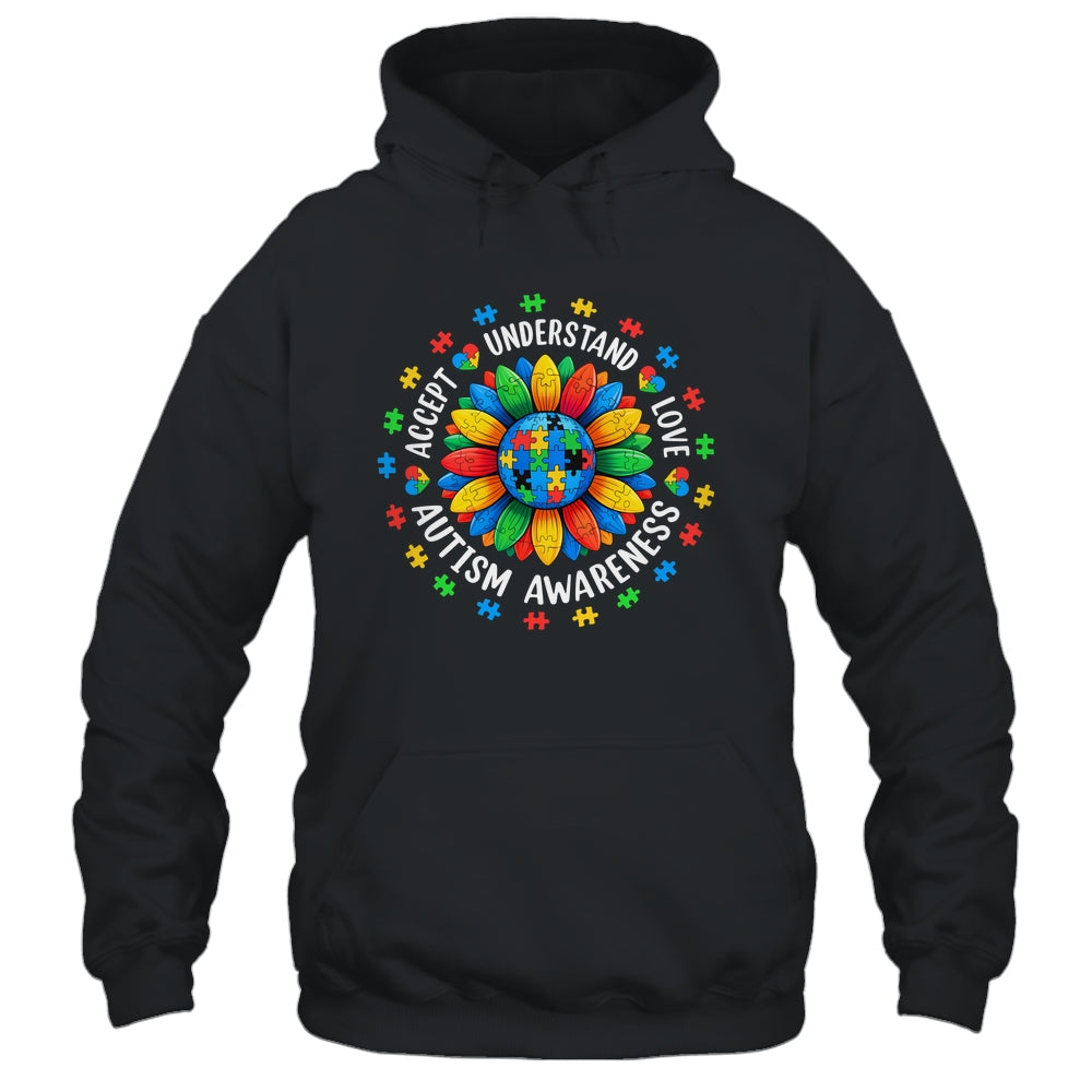 Accept Understand Sunflower Men Women Kids Autism Awareness Shirt & Hoodie | siriusteestore