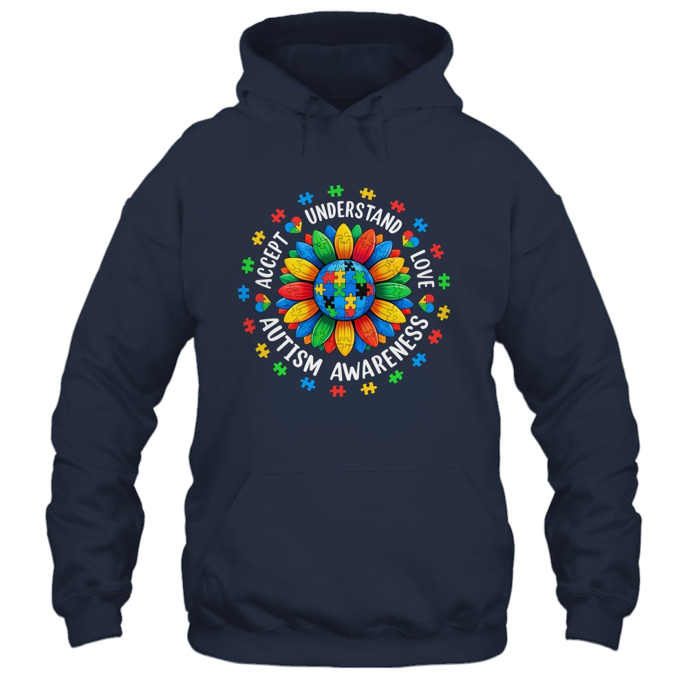 Accept Understand Sunflower Men Women Kids Autism Awareness Shirt & Hoodie | siriusteestore