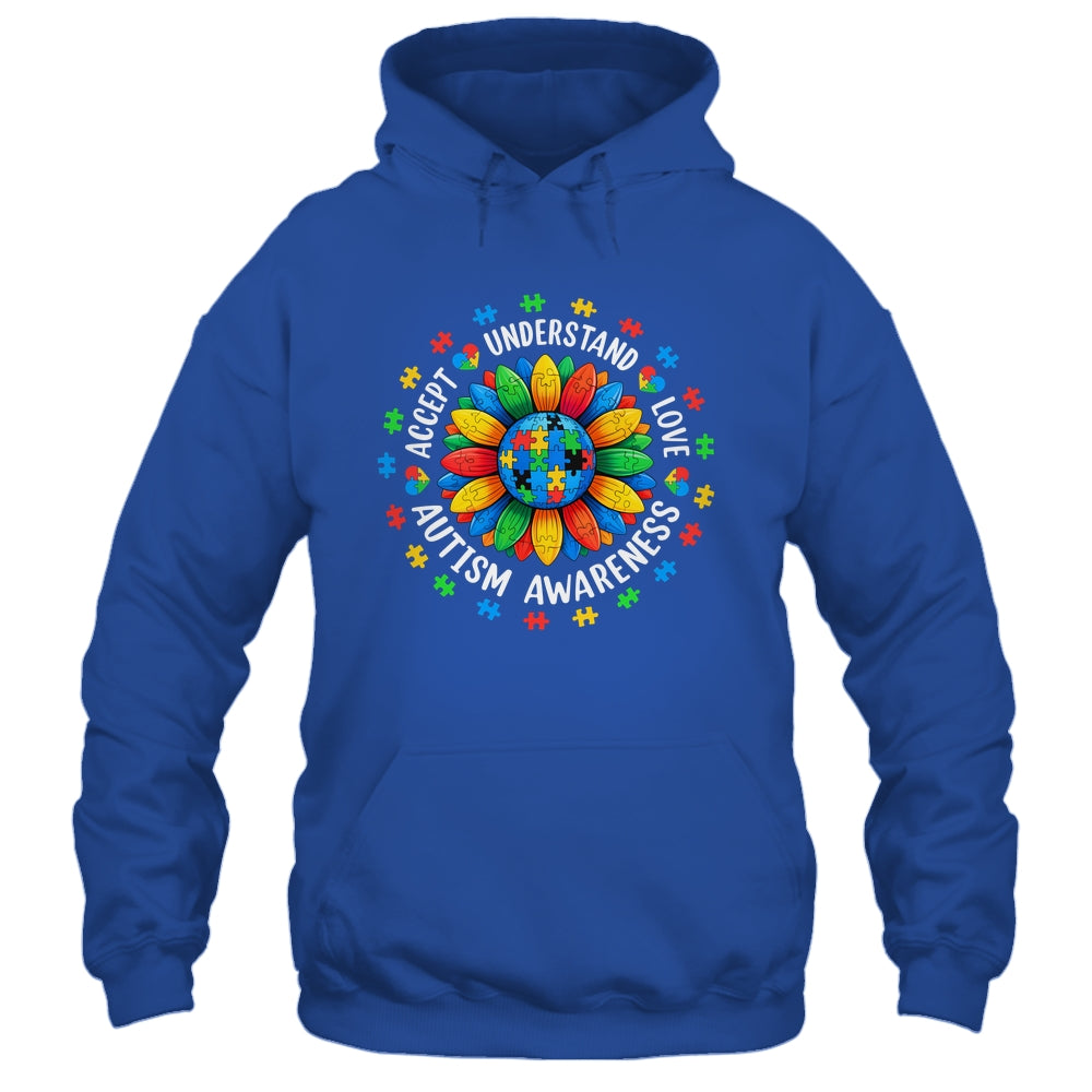 Accept Understand Sunflower Men Women Kids Autism Awareness Shirt & Hoodie | siriusteestore