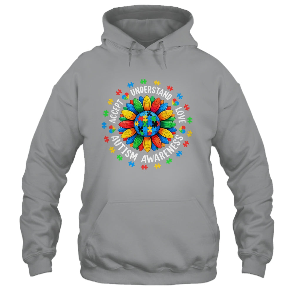 Accept Understand Sunflower Men Women Kids Autism Awareness Shirt & Hoodie | siriusteestore