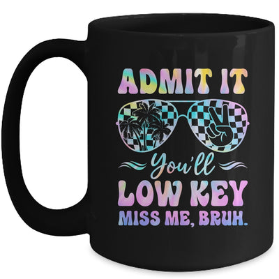 Admit It You'll Low Key Miss Me Bruh Tie Dye Beach Teacher Mug | siriusteestore