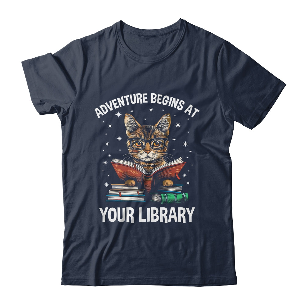 Adventure Begins At Your Library Summer Reading 2024 Cat Shirt & Tank Top | siriusteestore