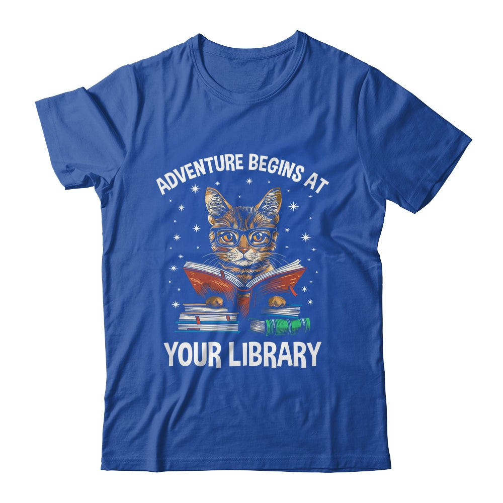 Adventure Begins At Your Library Summer Reading 2024 Cat Shirt & Tank Top | siriusteestore