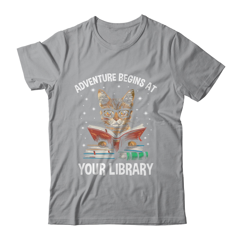Adventure Begins At Your Library Summer Reading 2024 Cat Shirt & Tank Top | siriusteestore