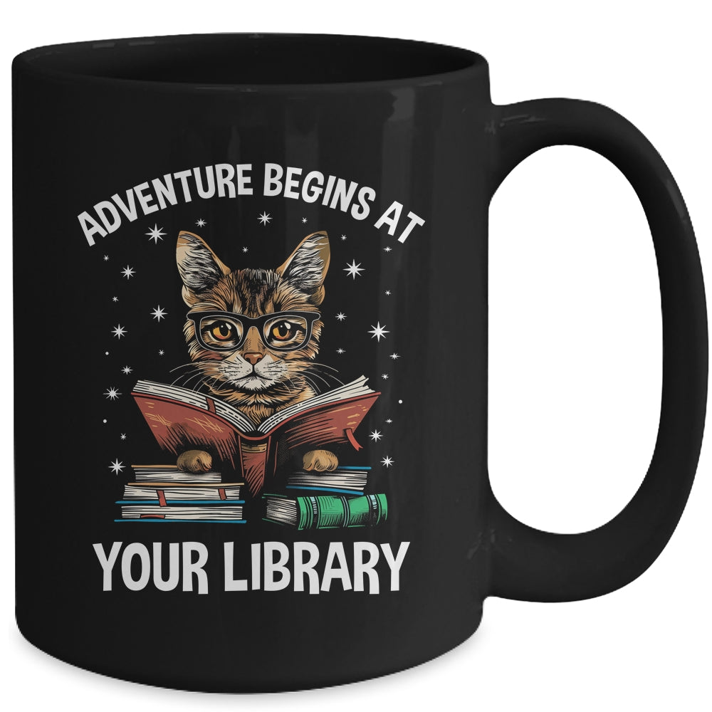 Adventure Begins At Your Library Summer Reading 2024 Cat Mug | siriusteestore